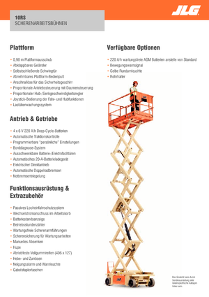 Gumikerekes ollós személyemelők JLG 10RS