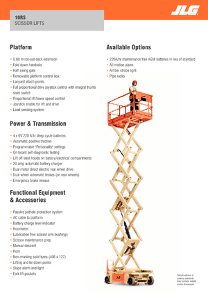 Gumikerekes ollós személyemelők JLG 10RS