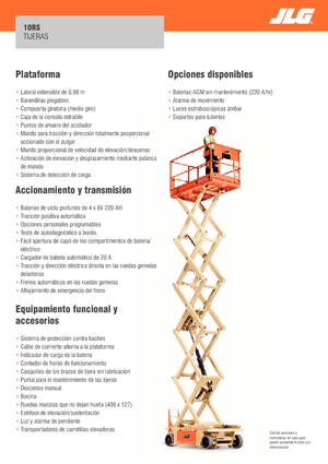 Gumikerekes ollós személyemelők JLG 10RS