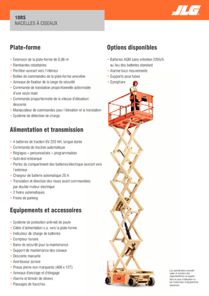 Gumikerekes ollós személyemelők JLG 10RS