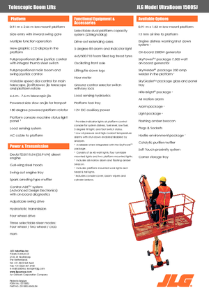 Gumikerekes töretőgémes munkaállványok JLG 1500SJ