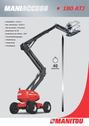 Gumikerekes töretőgémes munkaállványok Manitou 180 ATJ