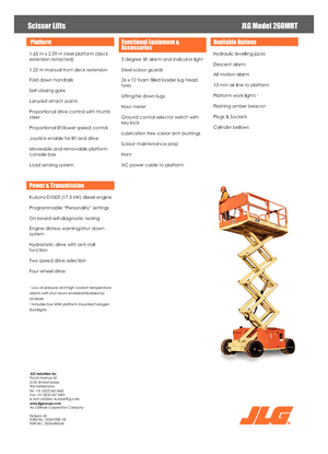 Gumikerekes ollós személyemelők JLG 260MRTA