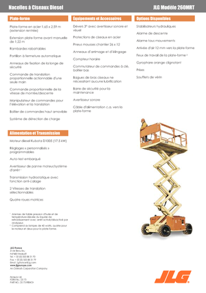 Gumikerekes ollós személyemelők JLG 260MRTA