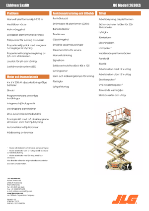 Gumikerekes ollós személyemelők JLG 2630 ES