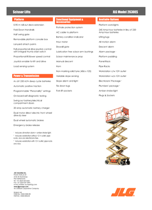 Gumikerekes ollós személyemelők JLG 2630 ES