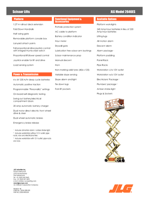 Gumikerekes ollós személyemelők JLG 2646ES