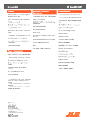 Gumikerekes ollós személyemelők JLG 3394RT