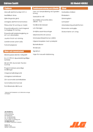 Gumikerekes ollós személyemelők JLG 4069LE