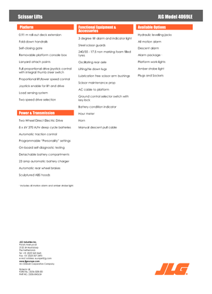 Gumikerekes ollós személyemelők JLG 4069LE