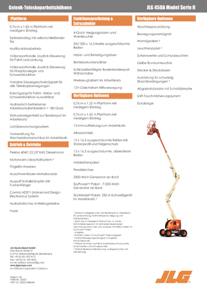 Gumikerekes töretőgémes munkaállványok JLG 450A Serie II