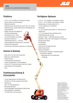 Gumikerekes töretőgémes munkaállványok JLG 450A Serie II