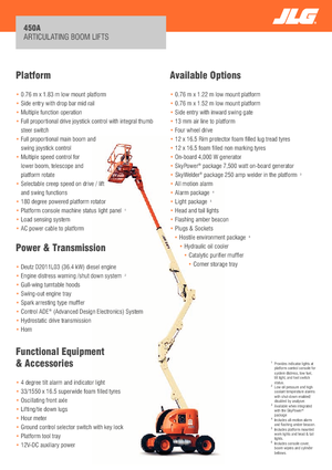 Gumikerekes töretőgémes munkaállványok JLG 450A Serie II