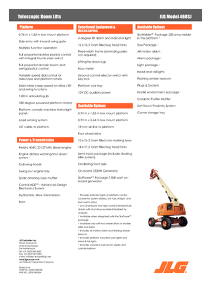 Gumikerekes töretőgémes munkaállványok JLG 460 SJ