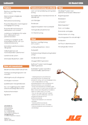 Gumikerekes töretőgémes munkaállványok JLG 600A