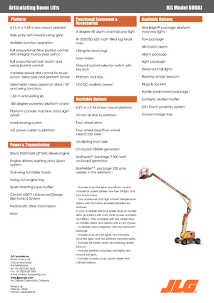 Gumikerekes töretőgémes munkaállványok JLG 600AJ