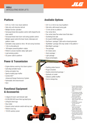 Gumikerekes töretőgémes munkaállványok JLG 600AJ