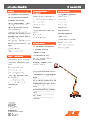 Gumikerekes töretőgémes munkaállványok JLG 600AN