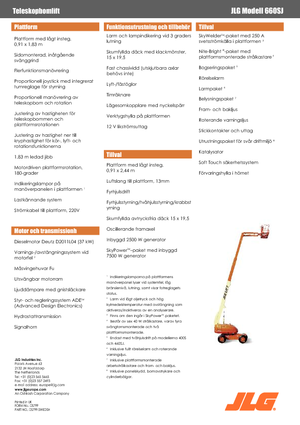 Gumikerekes töretőgémes munkaállványok JLG 660 SJ