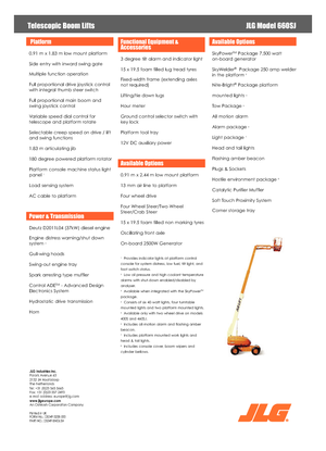 Gumikerekes töretőgémes munkaállványok JLG 660 SJ