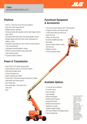 Gumikerekes töretőgémes munkaállványok JLG 740 AJ