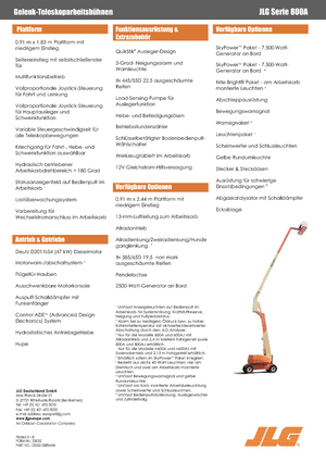 Gumikerekes töretőgémes munkaállványok JLG 800A