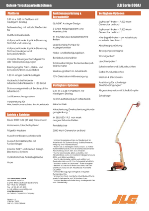 Gumikerekes töretőgémes munkaállványok JLG 800AJ