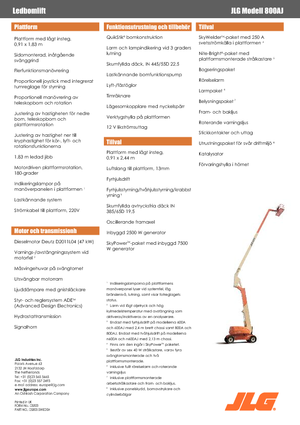 Gumikerekes töretőgémes munkaállványok JLG 800AJ