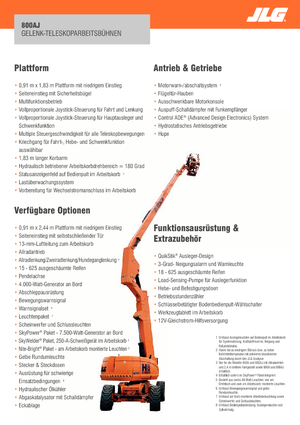 Gumikerekes töretőgémes munkaállványok JLG 800AJ