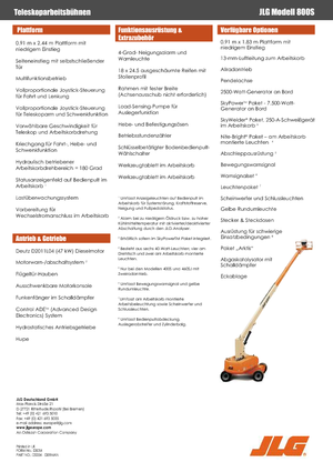 Gumikerekes töretőgémes munkaállványok JLG 800S