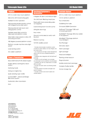 Gumikerekes töretőgémes munkaállványok JLG 800S