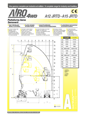 Gumikerekes töretőgémes munkaállványok AIRO A 12 JRTD