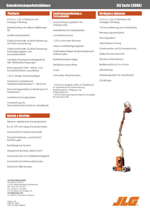 Gumikerekes töretőgémes munkaállványok JLG E300AJ