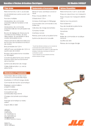 Gumikerekes töretőgémes munkaállványok JLG E400AJP