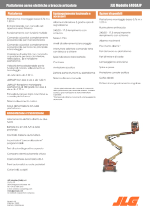 Gumikerekes töretőgémes munkaállványok JLG E400AJP