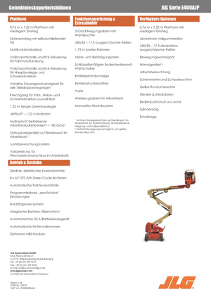 Gumikerekes töretőgémes munkaállványok JLG E400AJP