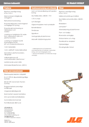 Gumikerekes töretőgémes munkaállványok JLG E400AJP