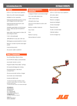 Gumikerekes töretőgémes munkaállványok JLG E400AJPN