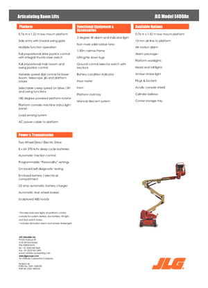 Gumikerekes töretőgémes munkaállványok JLG E400AN