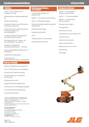 Gumikerekes töretőgémes munkaállványok JLG E450A
