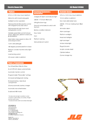 Gumikerekes töretőgémes munkaállványok JLG E450AJ