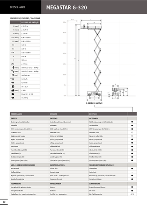 Gumikerekes ollós személyemelők Holland-Lift G 320 EL 30 4WD S/N