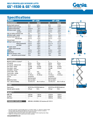 Gumikerekes ollós személyemelők Genie GS-1930 Hydraulic