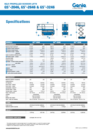 Gumikerekes ollós személyemelők Genie GS-3246