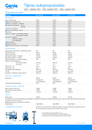 Gumikerekes ollós személyemelők Genie GS-3369 DC