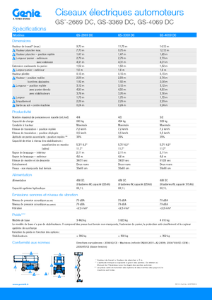 Gumikerekes ollós személyemelők Genie GS-3369 DC
