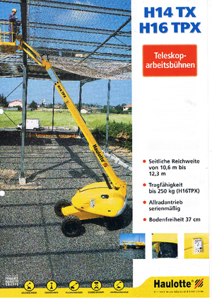 Gumikerekes töretőgémes munkaállványok Haulotte H 16 TPX