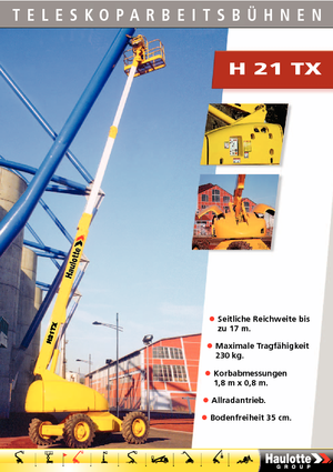 Gumikerekes töretőgémes munkaállványok Haulotte H 21 TX