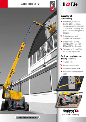 Gumikerekes töretőgémes munkaállványok Haulotte H 28 TJ +