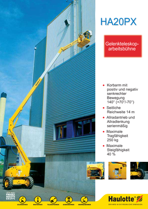 Gumikerekes töretőgémes munkaállványok Haulotte HA 20 PX